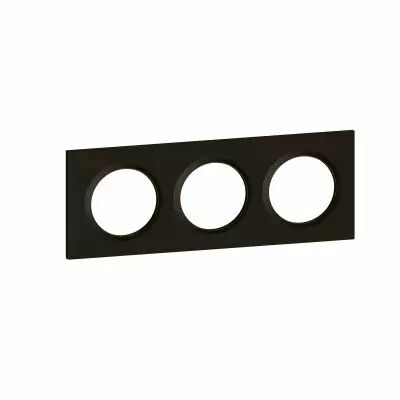 Plaque carr�e dooxie 3 postes finition noir velours (600863)