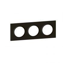 Plaque carrée dooxie 3 postes finition noir velours (600863)