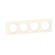 Plaque carrée dooxie 4 postes finition blanc - emballage blister (600904)