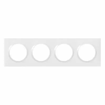 Plaque carr�e dooxie 4 postes finition blanc (600804)