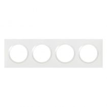 Plaque carrée dooxie 4 postes finition blanc (600804)