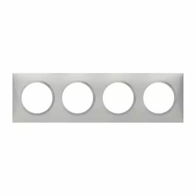 Plaque carr�e dooxie 4 postes finition effet aluminium (600854)