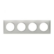 Plaque carrée dooxie 4 postes finition effet aluminium (600854)