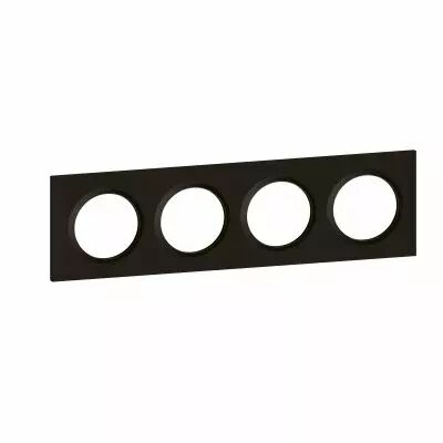 Plaque carr�e dooxie 4 postes finition noir velours (600864)