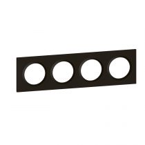 Plaque carrée dooxie 4 postes finition noir velours (600864)