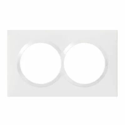 Plaque carr�e sp�ciale dooxie 2 postes avec entraxe 57mm finition blanc (600807)