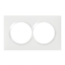 Plaque carrée spéciale dooxie 2 postes avec entraxe 57mm finition blanc (600807)