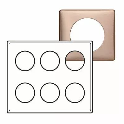 Plaque C�liane - M�tal - 2 x 3 postes - Copper