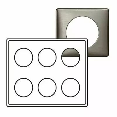 Plaque C�liane - M�tal - 2 x 3 postes - Tungst�ne
