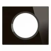 plaque de finition céliane 1 poste - verre onyx noir (cp1901)