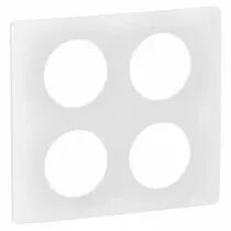 plaque de finition céliane 2x2 postes - blanc emaillé (cp0009)