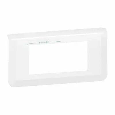 Plaque de finition horizontale Mosaic pour 4 modules blanc antimicrobien (078724L)