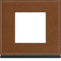 Plaque gallery 1 poste matiere coffee leather (WXP4902)