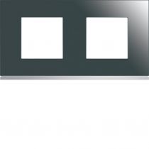 Plaque gallery 2 postes horizontale 71mm matiere mirror glass (WXP5012)