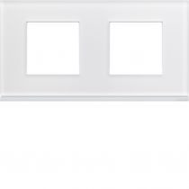 Plaque gallery 2 postes horizontale 71mm matiere moon glass (WXP4012)