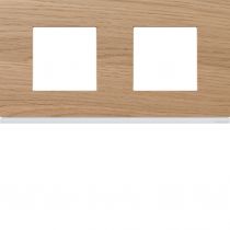 Plaque gallery 2 postes horizontale 71mm matiere oak wood (WXP4712)
