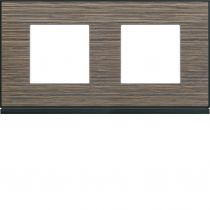 Plaque gallery 2 postes horizontale 71mm pecan (WXP2412)