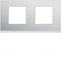 Plaque gallery 2 postes horizontale 71mm placage aluminium (WXP2012)