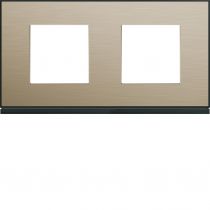 Plaque gallery 2 postes horizontale 71mm placage bronze (WXP2212)