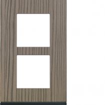 Plaque gallery 2 postes verticale 57mm matiere grey wood (WXP4822)