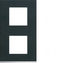 Plaque gallery 2 postes verticale 71mm matiere dark rock (WXP4442)
