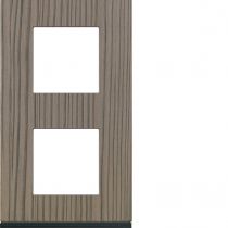 Plaque gallery 2 postes verticale 71mm matiere grey wood (WXP4842)