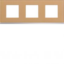 Plaque gallery 3 postes horizontale 71mm matiere cord leather (WXP5113)