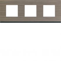 Plaque gallery 3 postes horizontale 71mm matiere grey wood (WXP4813)