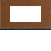 Plaque gallery 4 modules entraxe 57mm matiere coffee leather (WXP4934)