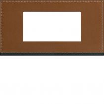 Plaque gallery 4 modules entraxe 71mm matiere coffee leather (WXP4904)
