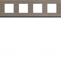Plaque gallery 4 postes horizontale 71mm matiere grey wood (WXP4814)
