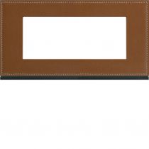 Plaque gallery 5 modules entraxe 71mm matiere coffee leather (WXP4905)
