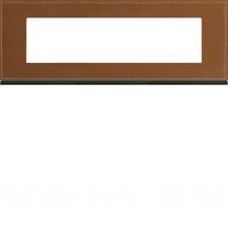 Plaque gallery 8 modules entraxe 71mm matiere coffee leather (WXP4908)