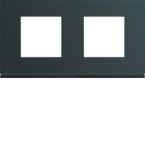 Plaque gallery plastique peint 2 postes horizontale 71mm anthracite (WXP1012)