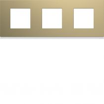 Plaque gallery plastique peint 3 postes horizontale 71mm champagne (WXP0413)