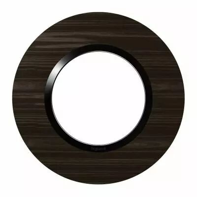 Plaque ronde dooxie 1 poste finition effet bois �b�ne (600979)