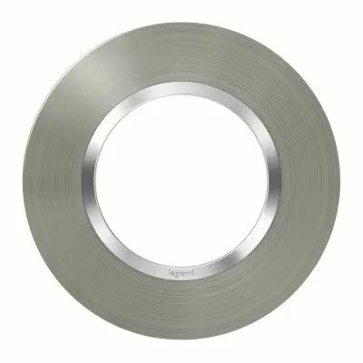 Plaque ronde dooxie 1 poste finition effet inox bross� (600978)