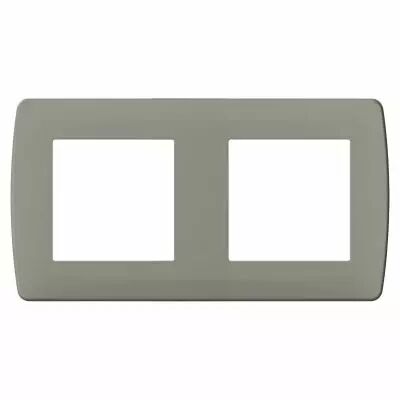Plaque taupe 2 postes (61991)