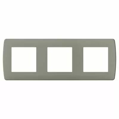 Plaque taupe 3 postes (61992)