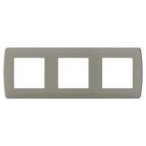 Plaque taupe 3 postes (61992)