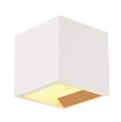 PLASTRA, applique int�rieure, cube, blanc, G9/QT14, 42W max, pl�tre (148018)