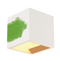 PLASTRA, applique intérieure, cube, blanc, G9/QT14, 42W max, plâtre (148018)