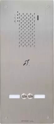 Plat. audio enc. inox 2 bp ip/sip, synth�se vocale, pictos, boucle magn�tique (IXSSA2L)