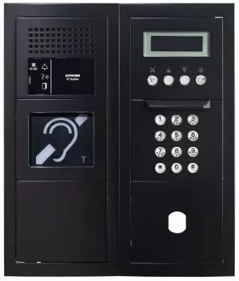 Platine audio modulaire, d�filement, finition noir, BM & emplacement Vigik (GTBAHB)
