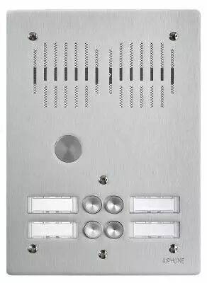 Platine de rue 4 boutons encastr�e - 2 rang�es, hauteur : 247mm (PA4B)