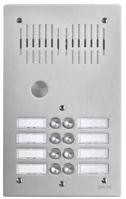 Platine de rue 8 boutons encastr�e - 2 rang�es, hauteur : 293mm (PA8B)