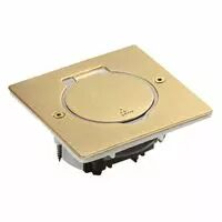 Platine de sol carr�e � �quiper de m�canisme Mosaic 1 poste - dor� bross� (089710)
