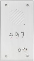 Platine tél. enc. alu. 1 bp, synthèse vocale, 4 n°jour & 4 n° nuit (TLI1)