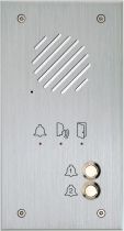 Platine tél. enc. alu. 2 bp, synthèse vocale, 4 n°jour & 4 n° nuit (TLI2)