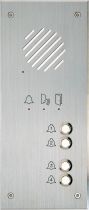 Platine tél. enc. alu. 4 bp, synthèse vocale, 4 n°jour & 4 n° nuit (TLI4)
